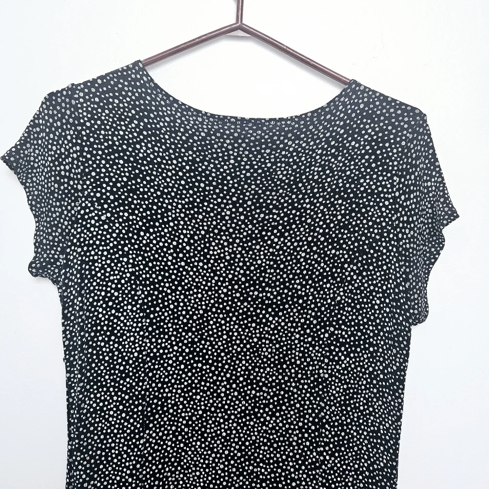Vintage Coldwater Creek Iron free Empire Waist maxi Flowy Polka sz M 90s Dress - Picture 6 of 11